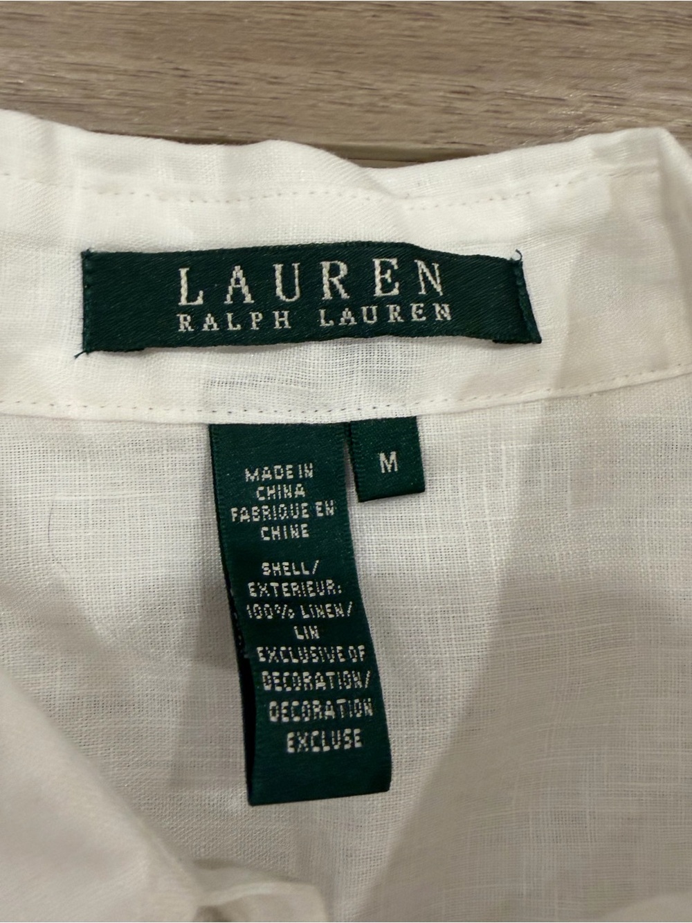 Lauren Ralph Lauren Shirt Size M Linen Tunic Nautical Gold Anchor Buttons - Picture 2 of 9